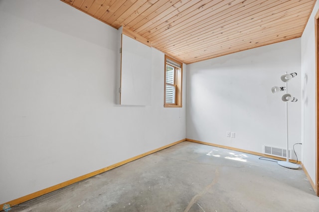 3306 26th Ave S, Fargo, ND 58103 - spare room featuring wooden ceiling, concrete floors, and lofted ceiling
