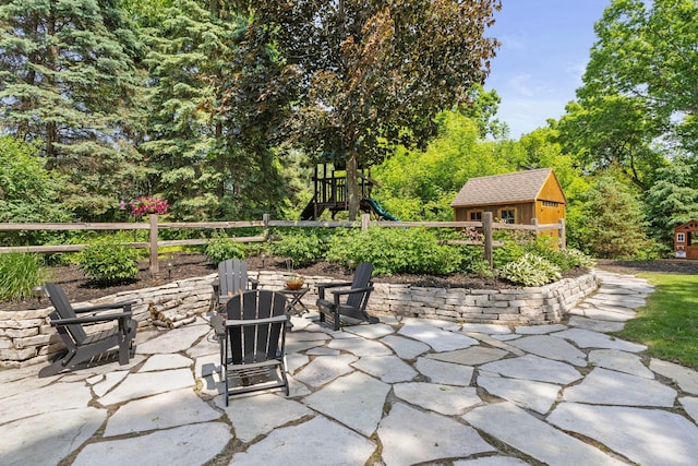 13870 Daphne Ln, Rosemount, MN 55068 - view of patio with an outdoor fire pit