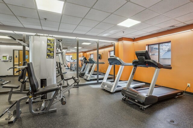 78 10th St E Unit 3009, Saint Paul, MN 55101 - exercise room with a paneled ceiling
