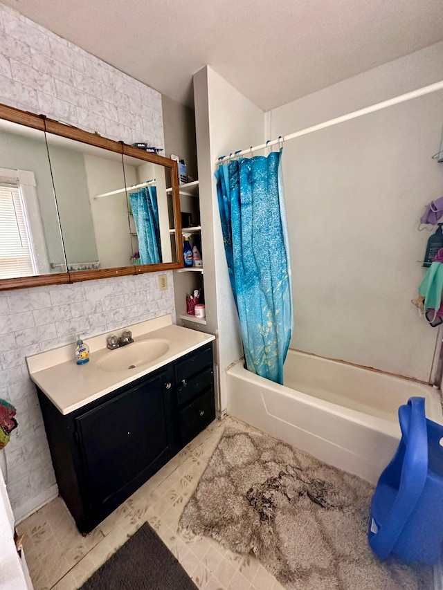 506 Marshall St, Marshall, MN 56258 - bathroom featuring shower / bath combination with curtain and vanity
