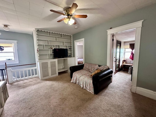 506 Marshall St, Marshall, MN 56258 - carpeted living area featuring plenty of natural light and a ceiling fan