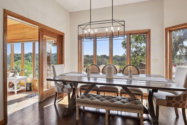 10481 Bluff Rd, Eden Prairie, MN 55347 - dining area with a chandelier and wood finished floors