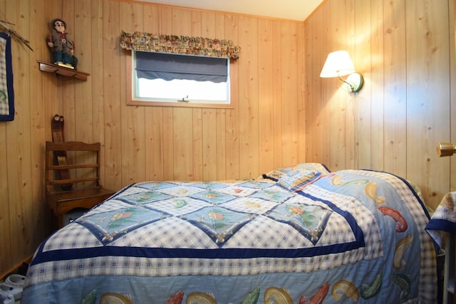 3777 Deer Lake Dr, Danbury, WI 54830 - bedroom with wood walls