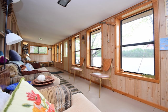 3777 Deer Lake Dr, Danbury, WI 54830 - sunroom / solarium with lofted ceiling and a water view