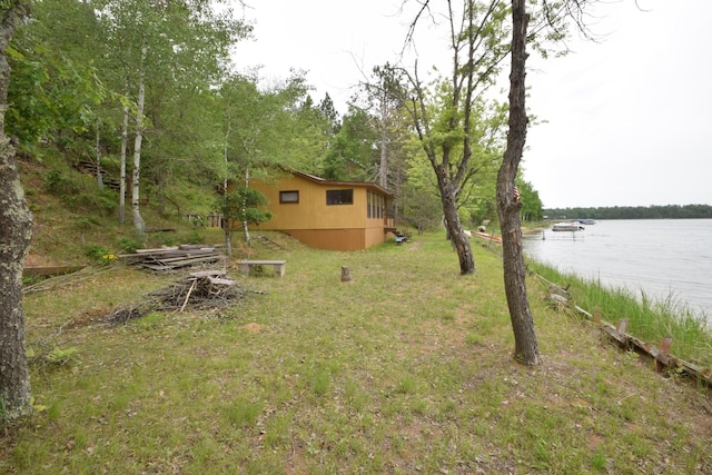 3777 Deer Lake Dr, Danbury, WI 54830 - view of green lawn with a water view
