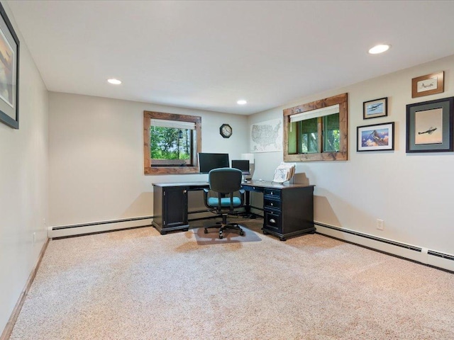 15473 Wilderness Trl, Crosslake, MN 56442 - carpeted office with baseboard heating and recessed lighting
