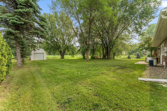 9351 Ermine Blvd NW, Ramsey, MN 55303 - view of green lawn with an outdoor structure and a garage