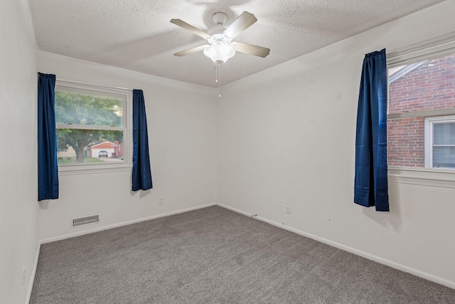 2101 6th Ave NE, Austin, MN 55912 - carpeted spare room with a textured ceiling, ceiling fan, plenty of natural light, and baseboards