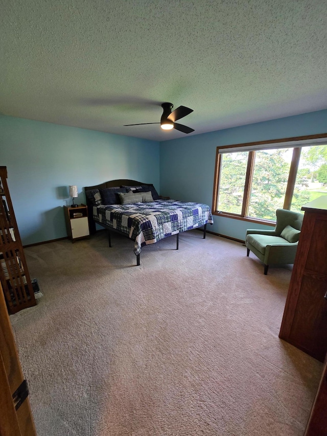 1924 Greenfield Ln SW Unit 201, Rochester, MN 55902 - carpeted bedroom with a textured ceiling and a ceiling fan