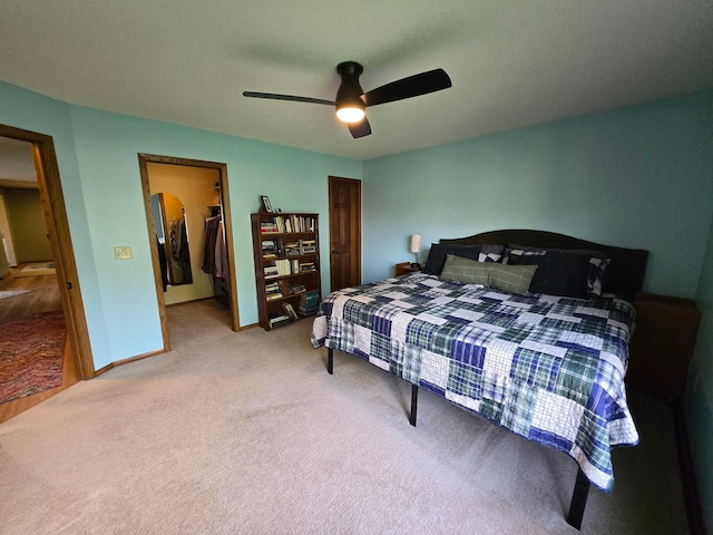 1924 Greenfield Ln SW Unit 201, Rochester, MN 55902 - bedroom featuring carpet floors, a closet, ceiling fan, a spacious closet, and baseboards