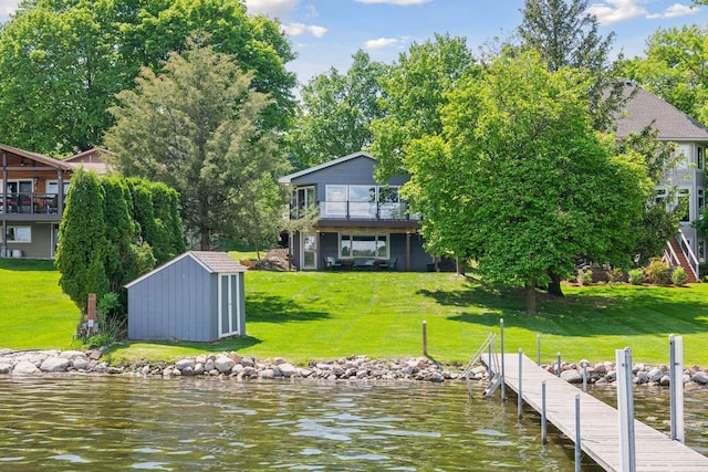 4450 Forest Lake Lndg, Orono, MN 55364 - dock area featuring a yard and a water view