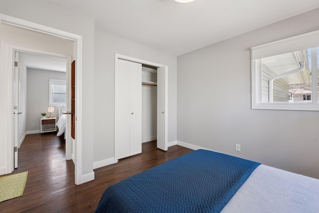 4450 Forest Lake Lndg, Orono, MN 55364 - bedroom featuring dark wood-style flooring and a closet
