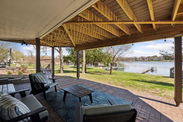 4450 Forest Lake Lndg, Orono, MN 55364 - view of patio / terrace with a water view