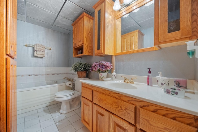 21233 Pierce St NE, East Bethel, MN 55011 - bathroom featuring tile patterned flooring, vanity, and a garden tub