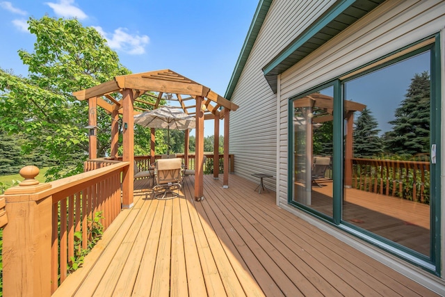 21233 Pierce St NE, East Bethel, MN 55011 - wooden deck with outdoor dining space