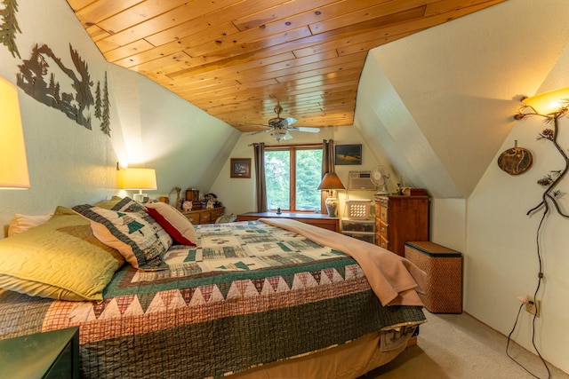 3382 Breezy Point Rd, Greenwood Twp, MN 55790 - carpeted bedroom featuring vaulted ceiling and wood ceiling