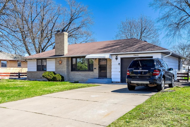 7533 16th Ave S, Richfield, MN 55423 - single story home featuring an attached garage, driveway, brick siding, and a chimney
