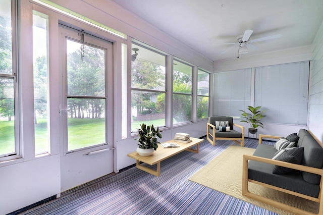 2814 Lakeview Dr, Fergus Falls, MN 56537 - sunroom / solarium with ceiling fan and plenty of natural light