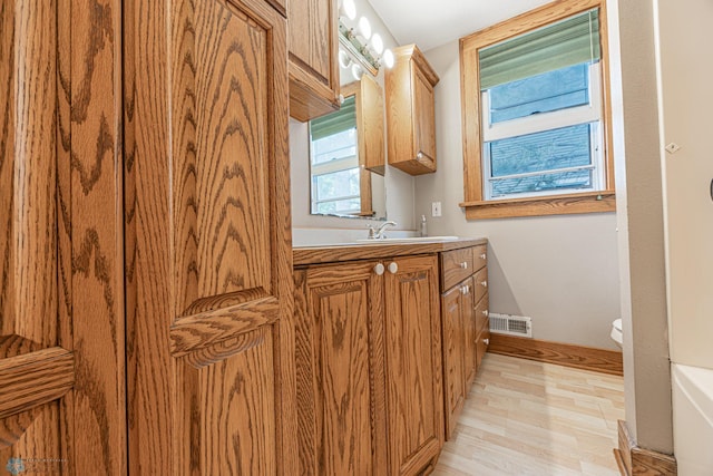 1023 12th St N, Fargo, ND 58102 - bathroom featuring vanity and wood finished floors