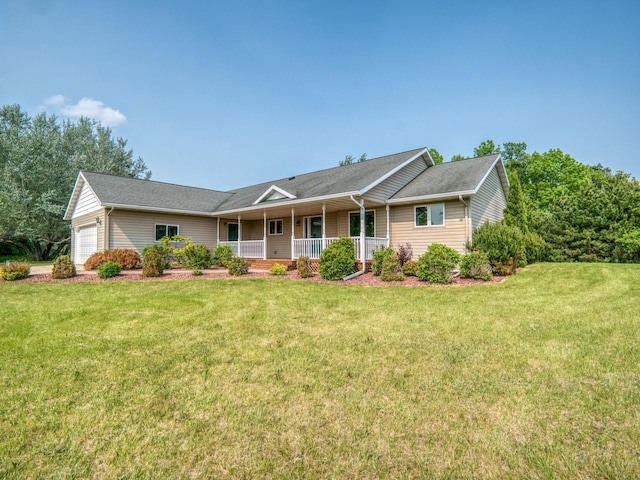 22152 Polaris Rd NW, Puposky, MN 56667 - single story home with covered porch, an attached garage, and a front yard