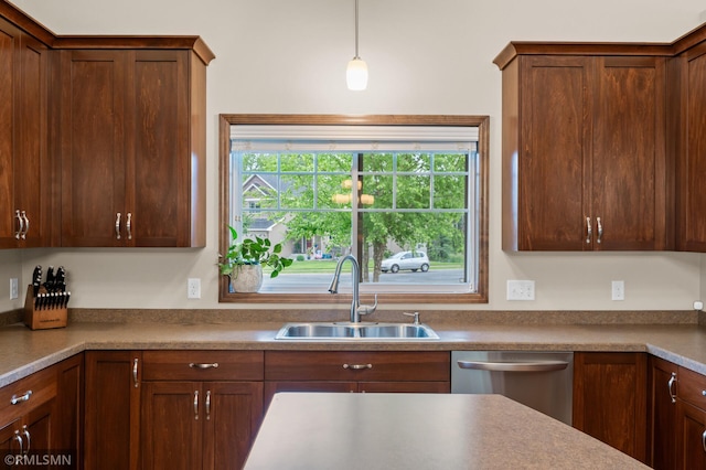 5261 Fenson Ct N, Hugo, MN 55038 - kitchen with stainless steel dishwasher and pendant lighting