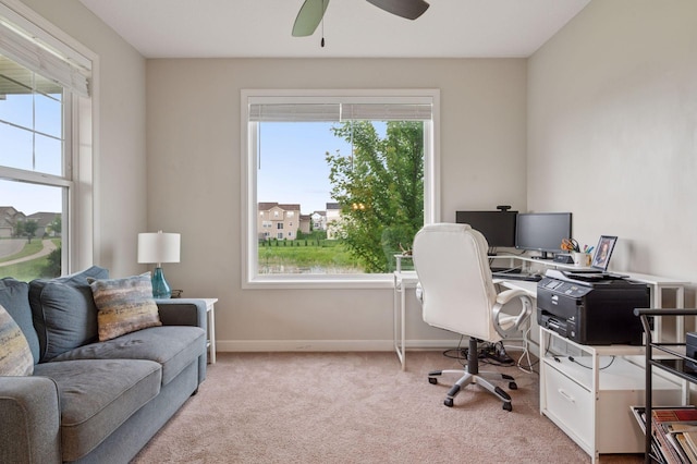 17552 57th St NE, Otsego, MN 55374 - office space with a ceiling fan and carpet flooring