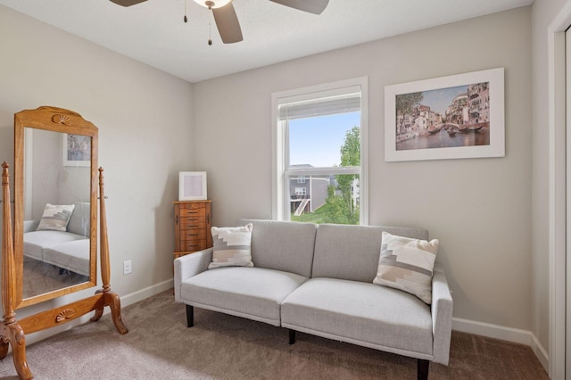 17552 57th St NE, Otsego, MN 55374 - living area with carpet flooring and a ceiling fan