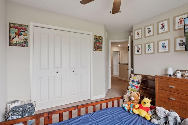 17552 57th St NE, Otsego, MN 55374 - bedroom featuring a closet, carpet flooring, and a ceiling fan