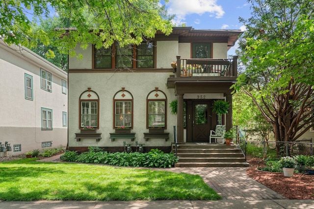 952 Goodrich Ave, Saint Paul, MN 55105 - view of front of property featuring a balcony and stucco siding