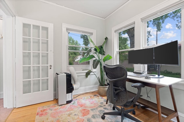 952 Goodrich Ave, Saint Paul, MN 55105 - home office with ornamental molding and wood finished floors