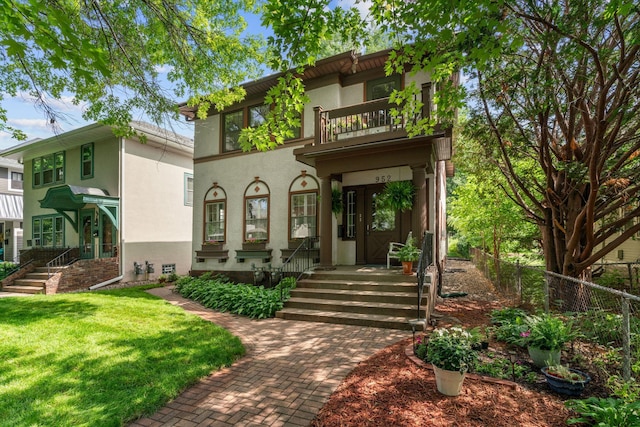 952 Goodrich Ave, Saint Paul, MN 55105 - view of front of property featuring a balcony and stucco siding