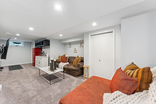 5605 Logan Ave S, Minneapolis, MN 55419 - living area featuring recessed lighting and light colored carpet