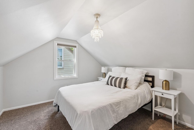 5605 Logan Ave S, Minneapolis, MN 55419 - carpeted bedroom with vaulted ceiling and a chandelier