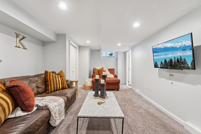 5605 Logan Ave S, Minneapolis, MN 55419 - carpeted living room featuring recessed lighting and baseboards