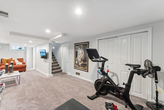 5605 Logan Ave S, Minneapolis, MN 55419 - exercise room featuring carpet floors and recessed lighting