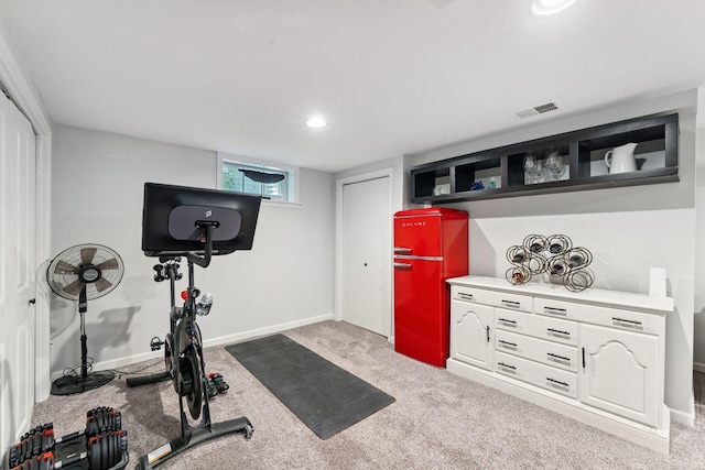 5605 Logan Ave S, Minneapolis, MN 55419 - exercise area featuring carpet and recessed lighting