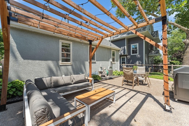 5605 Logan Ave S, Minneapolis, MN 55419 - view of patio / terrace with outdoor dining area, an outdoor hangout area, and a pergola