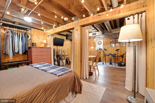 5116 28th Ave S, Minneapolis, MN 55417 - bedroom with wooden walls and wood finished floors