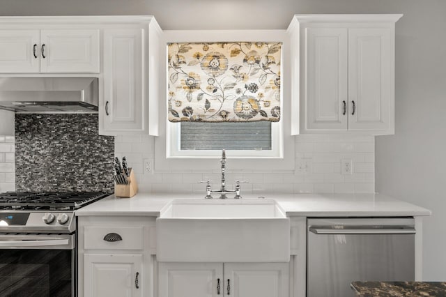 12864 Fondant Trl N, Hugo, MN 55038 - kitchen with appliances with stainless steel finishes, wall chimney exhaust hood, white cabinets, and tasteful backsplash
