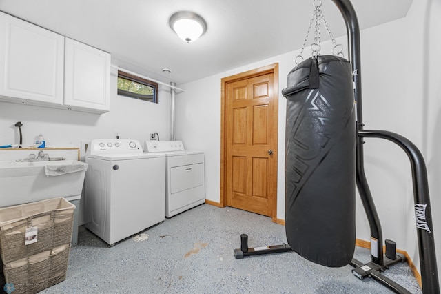 1917 7th St S, Moorhead, MN 56560 - laundry area with cabinet space and separate washer and dryer
