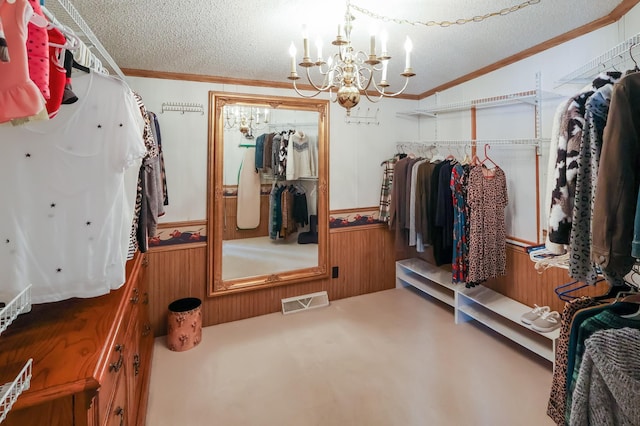 10196 48th St, Clear Lake, MN 55319 - walk in closet with a chandelier and carpet floors