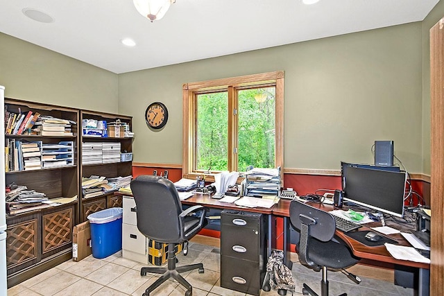 11672 147th Ave, Straight River Twp, MN 56464 - office area with tile patterned flooring and recessed lighting