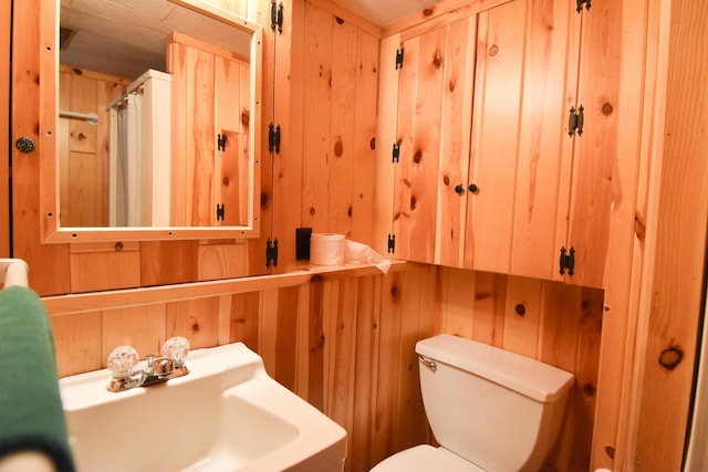 21840 320th Ave NW, Warren, MN 56762 - bathroom with toilet and wooden walls