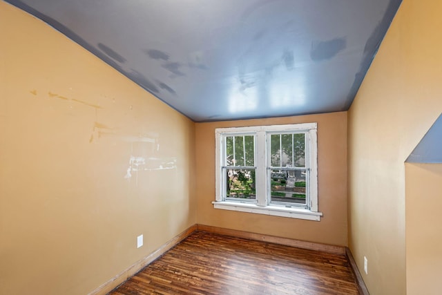5545 45th Ave S, Minneapolis, MN 55417 - spare room featuring vaulted ceiling and wood finished floors