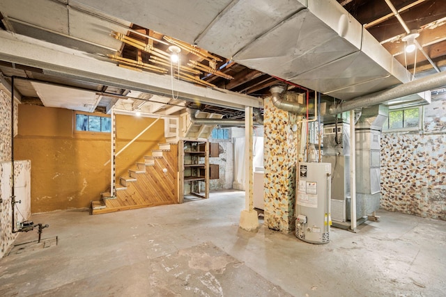 5545 45th Ave S, Minneapolis, MN 55417 - below grade area with water heater, stairway, and heating unit