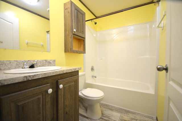 311 Mozart Ave E, Mankato, MN 56001 - full bathroom featuring wood finished floors, vanity, and bathtub / shower combination