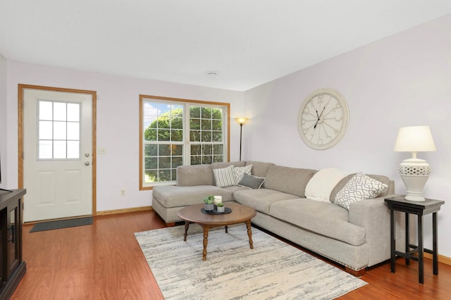 5055 149th St N Unit 2, Hugo, MN 55038 - living room featuring wood finished floors and baseboards