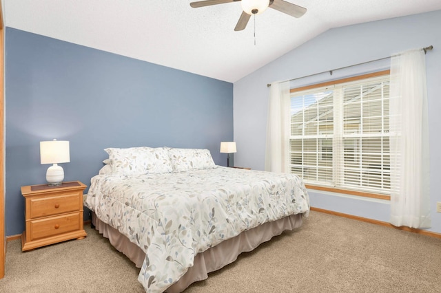 5055 149th St N Unit 2, Hugo, MN 55038 - bedroom with lofted ceiling, carpet, and ceiling fan