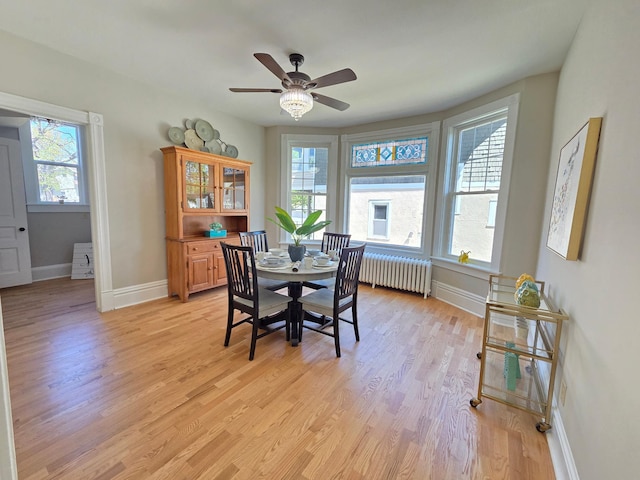 1323 Lincoln Ave, Saint Paul, MN 55105 - dining area with radiator, baseboards, and light wood finished floors