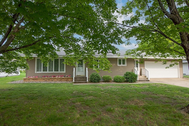 905 24th Ave N, Saint Cloud, MN 56303 - ranch-style home with an attached garage, driveway, a front lawn, and entry steps